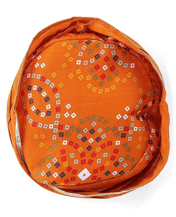 Babyhug Woven Full Sleeves Jamna Set with Forehead Cap & Booties - Mustard Yellow