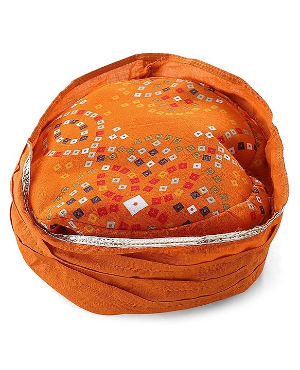 Babyhug Woven Full Sleeves Jamna Set with Forehead Cap & Booties - Mustard Yellow