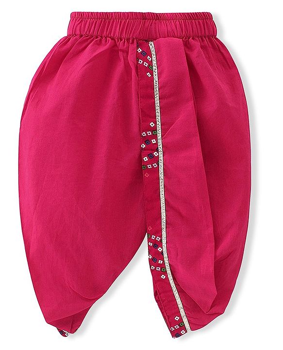 Babyhug Woven Full Sleeves Jamna Set with Forehead Cap & Booties - Fuchsia