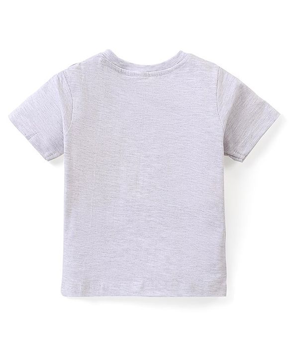 Babyhug 100% Cotton Knit Half Sleeves T-Shirt Animal Patch - Multicolor