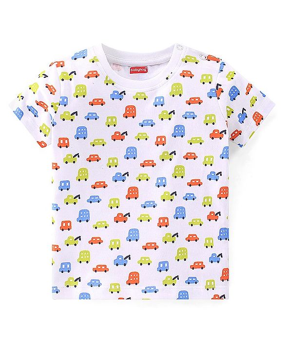 Babyhug Cotton Half Sleeves T-Shirts With Cars Graphics Pack of 3 - Multicolor