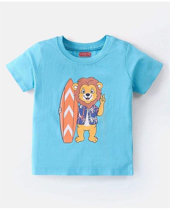Babyhug Cotton Half Sleeves Striped T-Shirt With Lion Graphics Pack of 3 - Multicolor
