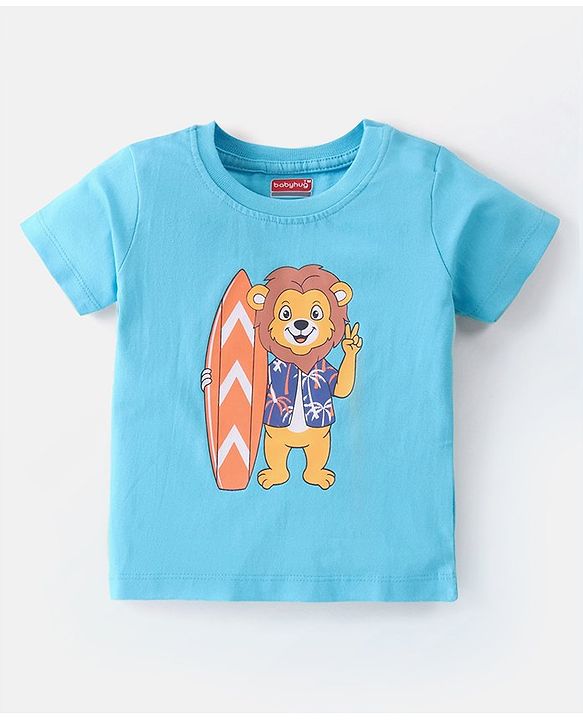 Babyhug Cotton Half Sleeves Striped T-Shirt With Lion Graphics Pack of 3 - Multicolor