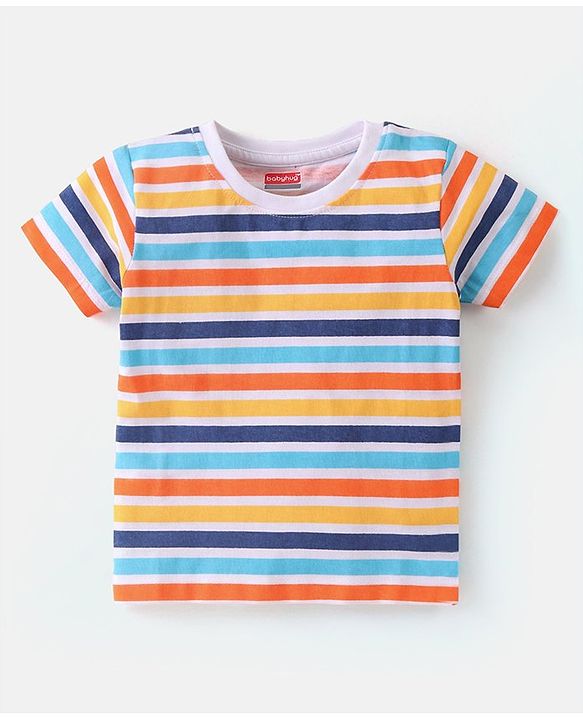 Babyhug Cotton Half Sleeves Striped T-Shirt With Lion Graphics Pack of 3 - Multicolor