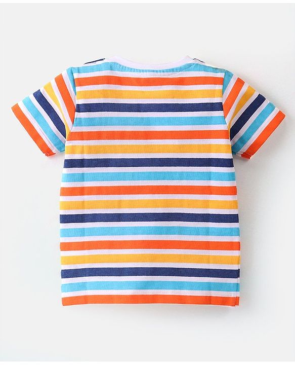 Babyhug Cotton Half Sleeves Striped T-Shirt With Lion Graphics Pack of 3 - Multicolor
