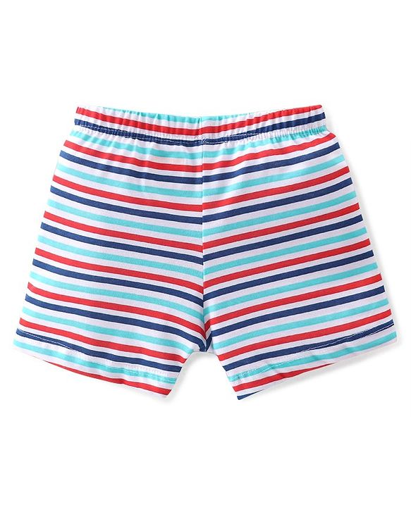 Babyhug 100% Cotton Briefs Striped & Football Printed Pack of 3 - Blue