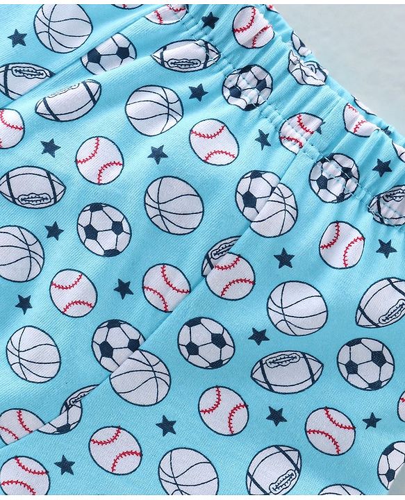 Babyhug 100% Cotton Briefs Striped & Football Printed Pack of 3 - Blue