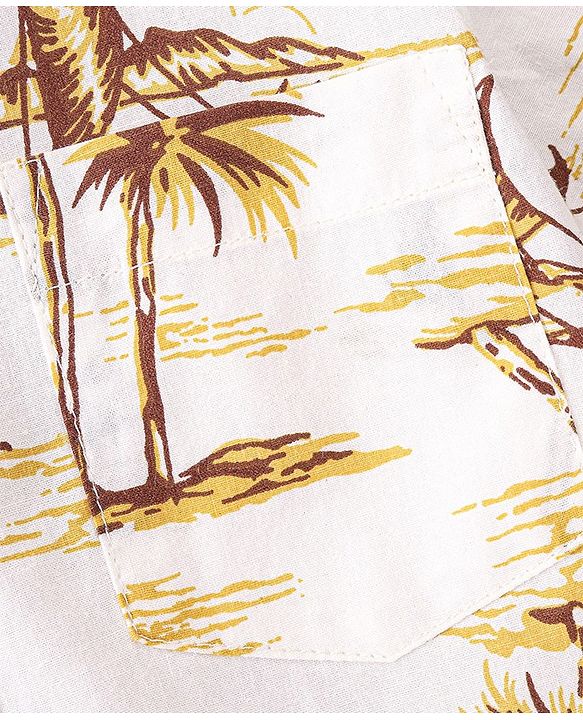 Babyhug  100% Cotton Half Sleeves Printed Shirts - White