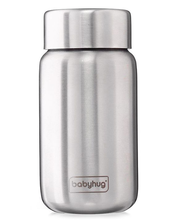 Babyhug Sterilizable Steel Feeding Bottle - 240 ml| BPA Free| Leak Resistant| BPA Free| 304 Grade| Anti-Colic| Newborns & Toddlers| Corrosion Resistant| Use as Water Bottle| Wide Neck