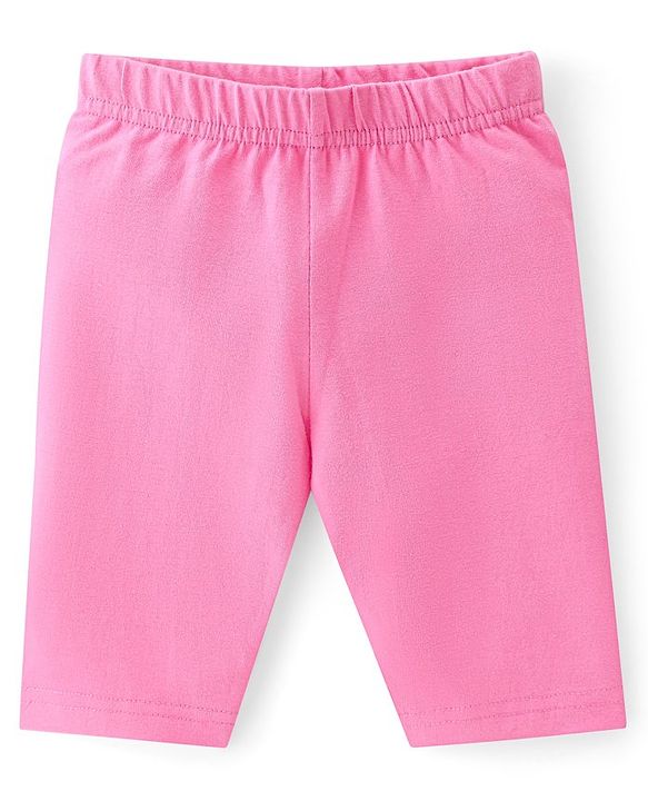 Babyhug Single Jersey Knit Three Fourth Length Legging Polka Dot & Orange Print Pack of 3 - Yellow Pink & Blue