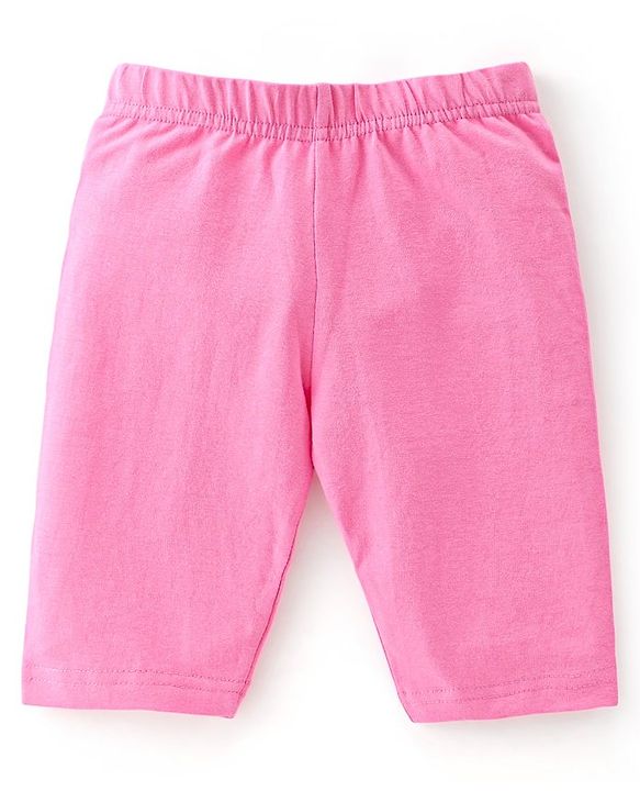 Babyhug Single Jersey Knit Three Fourth Length Legging Polka Dot & Orange Print Pack of 3 - Yellow Pink & Blue