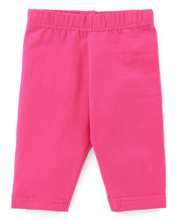 Babyhug Cotton Knit Three Fourth Length Stars & Polka Dots Printed Leggings Pack of 3 - Pink Yellow & Blue