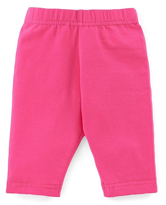 Babyhug Cotton Knit Three Fourth Length Stars & Polka Dots Printed Leggings Pack of 3 - Pink Yellow & Blue