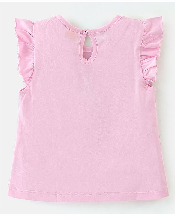 Babyhug 100% Cotton Knit Frill Sleeves T-Shirt with Pineapple Print Pack of 3 - Yellow & Pink