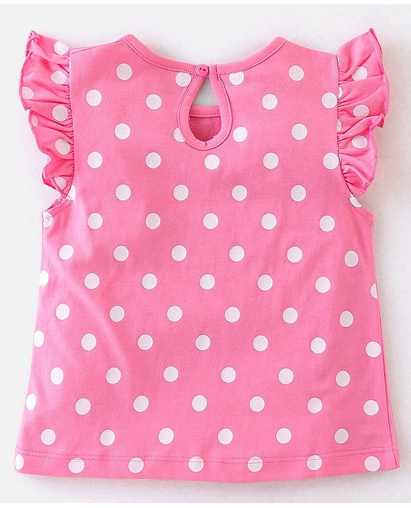 Babyhug 100% Cotton Knit Frill Sleeves T-Shirt with Pineapple Print Pack of 3 - Yellow & Pink