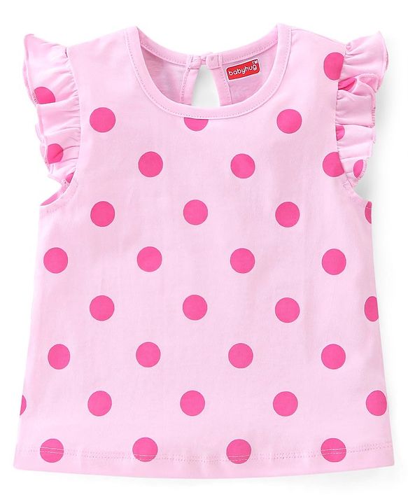 Babyhug 100% Cotton Knit Half Sleeves T-Shirts with Floral Graphics & Frill Detailing Pack Of 3 - Multicolor