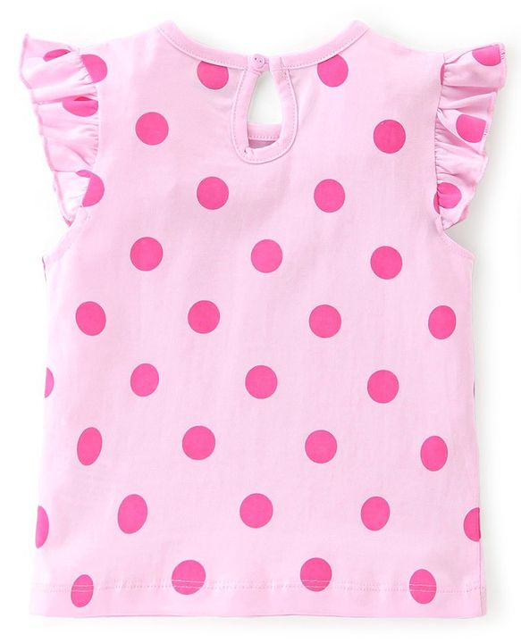 Babyhug 100% Cotton Knit Half Sleeves T-Shirts with Floral Graphics & Frill Detailing Pack Of 3 - Multicolor