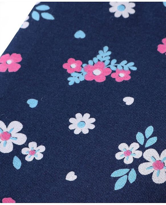 Babyhug Knit Three Fourth Leggings Floral Hearts & Solid Print Pack of 3 -Multicolour