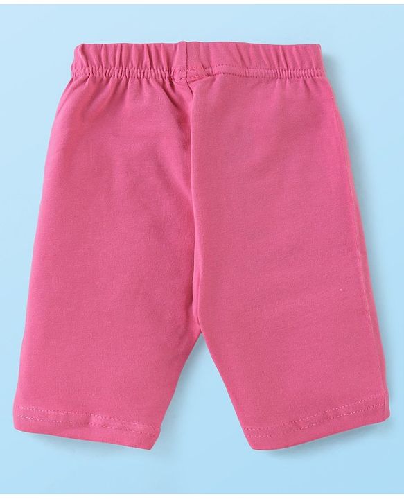 Babyhug Knit Three Fourth Leggings Bugs Print & Solid Pack of 3 - Multicolour
