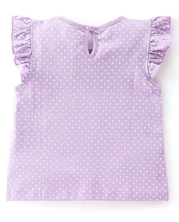 Babyhug Cotton Knit Frill Sleeves Polka Dots & Birds Printed T-Shirts Pack of 3 - Multicolour