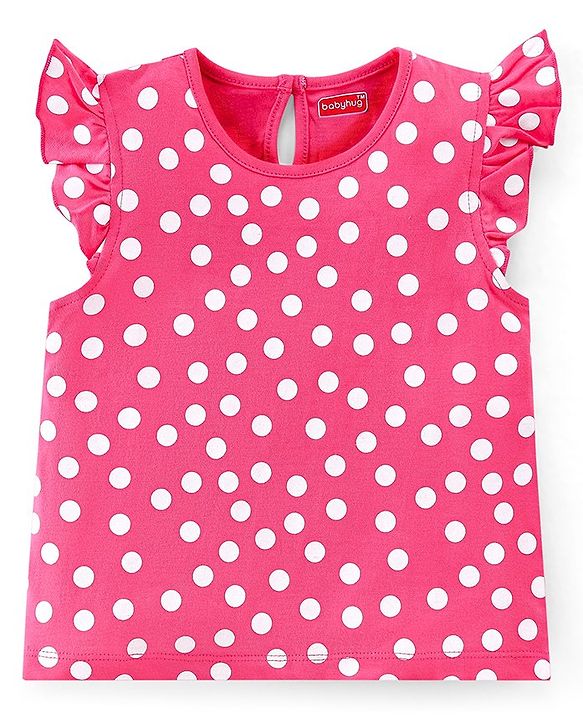 Babyhug Cotton Knit Frill Sleeves Floral & Toucan Bird Printed T-Shirts Pack of 3 - Pink & Yellow