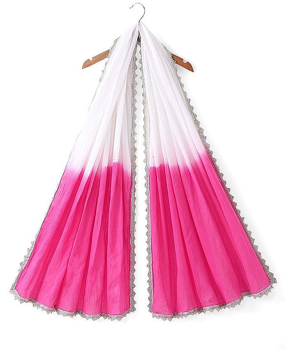 Pine Kids Cotton Knit Half Sleeves Choli & Lehenga Set with Dupatta Floral Printed - Pink