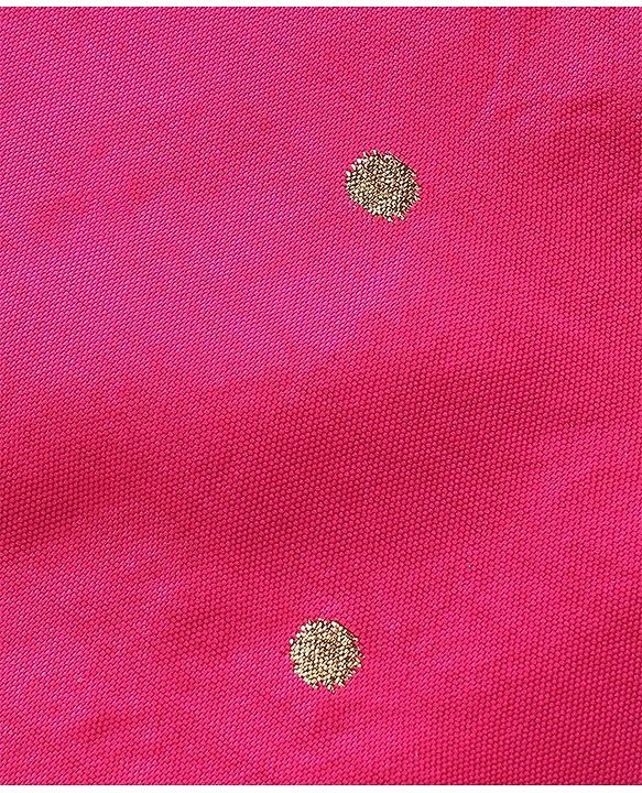 Babyhug Woven Sleeveless Embroidered Choli With Foil Printed Lehenga & Dupatta Set - White & Pink