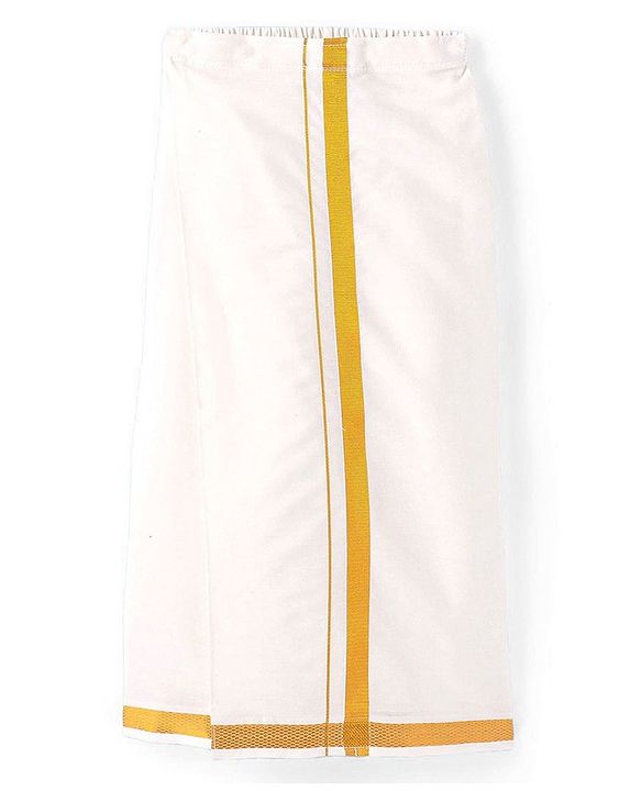 Babyhug Woven Half Sleeves Shirt & Mundu Set Solid Color - Orange