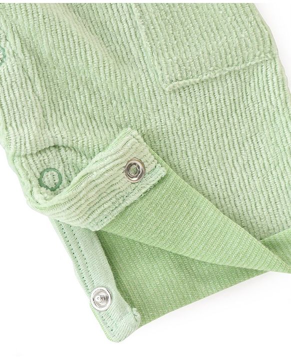 Babyhug Cotton Knit Dungaree with Full Sleeves Inner Tee Scenery Print - Pink & Green
