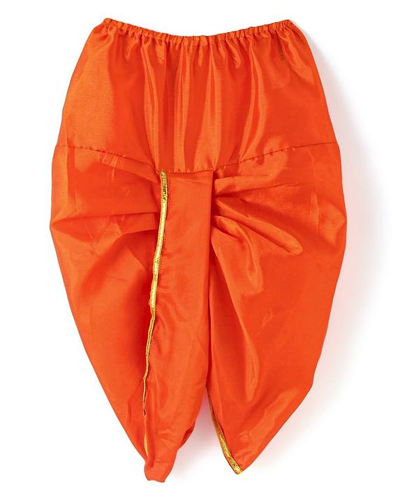 Babyhug Woven Full Sleeves Jamna Set with Forehead Cap & Waistband- Orange