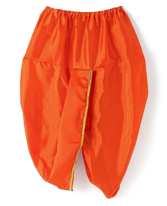 Babyhug Woven Full Sleeves Jamna Set with Forehead Cap & Waistband- Orange
