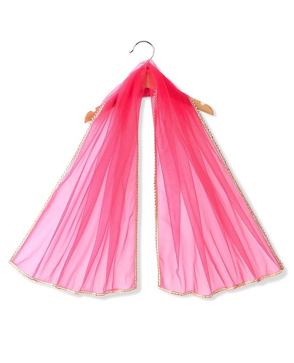 Babyhug Half Sleeves Choli & Pattu Pavada Lehenga  with Dupatta Set Foil Printed - Fuchsia