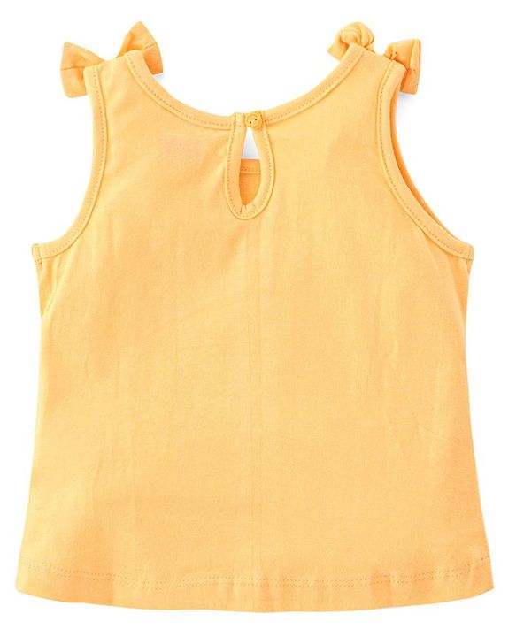Babyhug Cotton Knit Sleeveless Top with Reversible Sequins Detailing - Yellow
