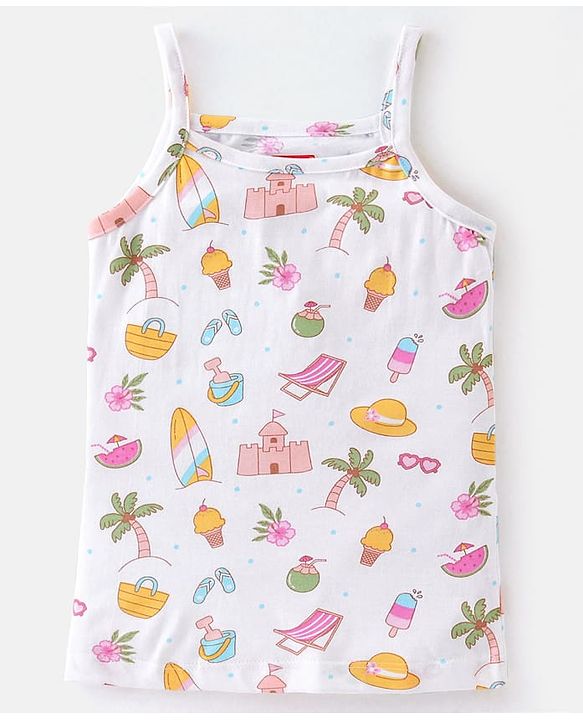 Babyhug 100% Cotton Sleeveless Slip Beach Print Pack of 3 - Multicolour