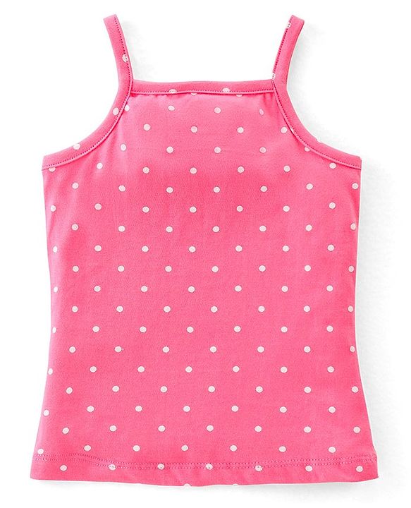 Babyhug 100% Cotton Knit Single Jersey Sleeveless Slips  With Floral & Deer Print Pack Of 3 - White Pink & Yellow