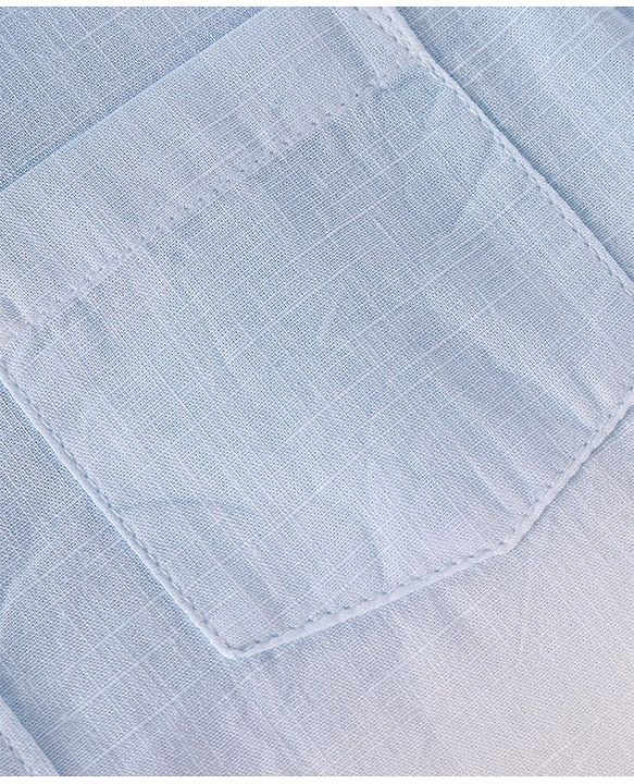 Babyhug 100% Cotton Woven Half Sleeve Solid Regular Collar Tie & Die Shirt - Blue & White