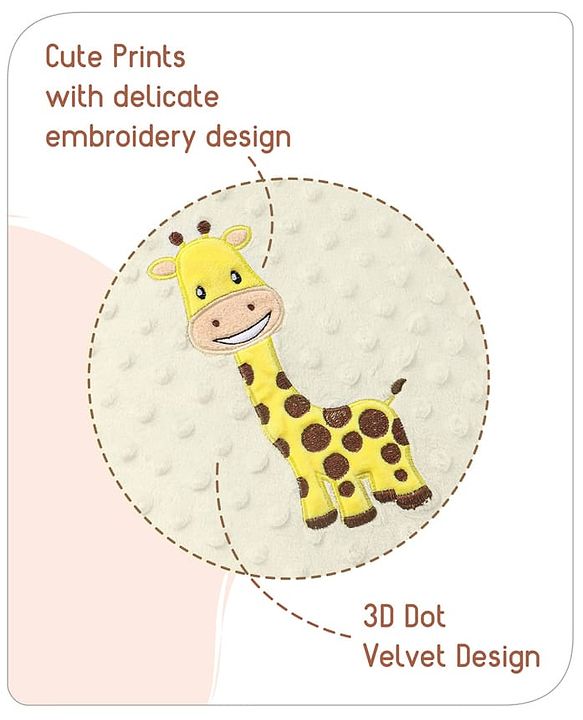 Babyhug Bubble Giraffe Embroidered 3 in 1 Baby Carry Nest Cum Sleeping Bag - Off White