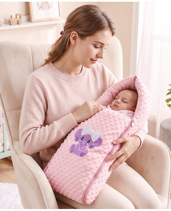 Babyhug Bubble Giraffe Embroidered 3 in 1 Baby Carry Nest Cum Sleeping Bag - Off White