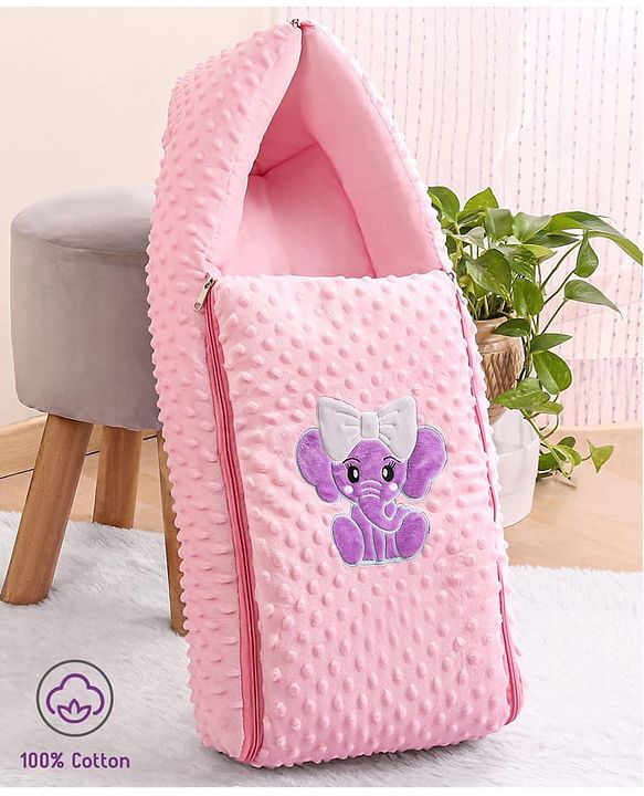 Babyhug Bubble Giraffe Embroidered 3 in 1 Baby Carry Nest Cum Sleeping Bag - Off White