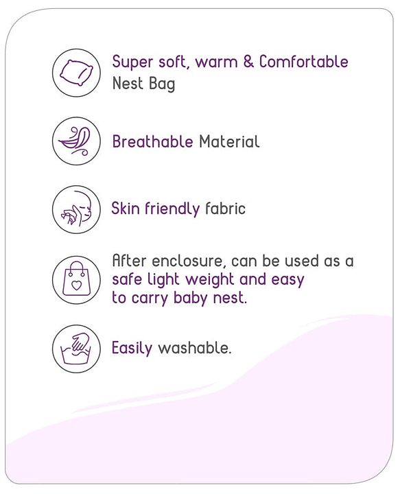 Babyhug Bubble Giraffe Embroidered 3 in 1 Baby Carry Nest Cum Sleeping Bag - Off White