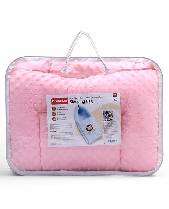 Babyhug Bubble Giraffe Embroidered 3 in 1 Baby Carry Nest Cum Sleeping Bag - Off White