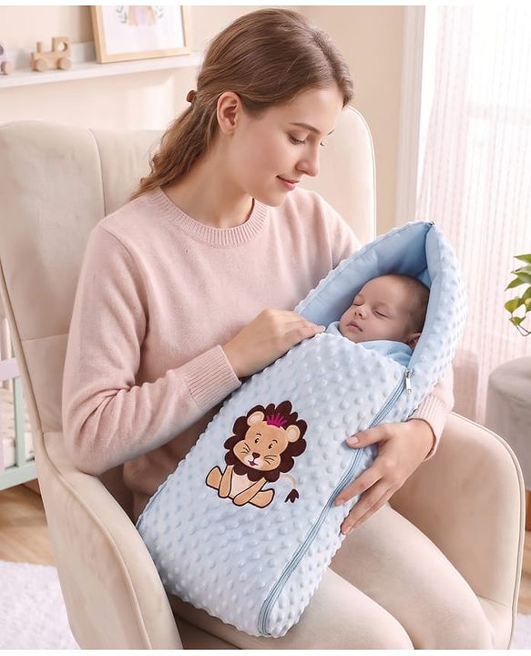 Babyhug Bubble Giraffe Embroidered 3 in 1 Baby Carry Nest Cum Sleeping Bag - Off White