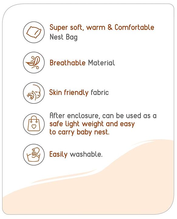 Babyhug Bubble Giraffe Embroidered 3 in 1 Baby Carry Nest Cum Sleeping Bag - Off White