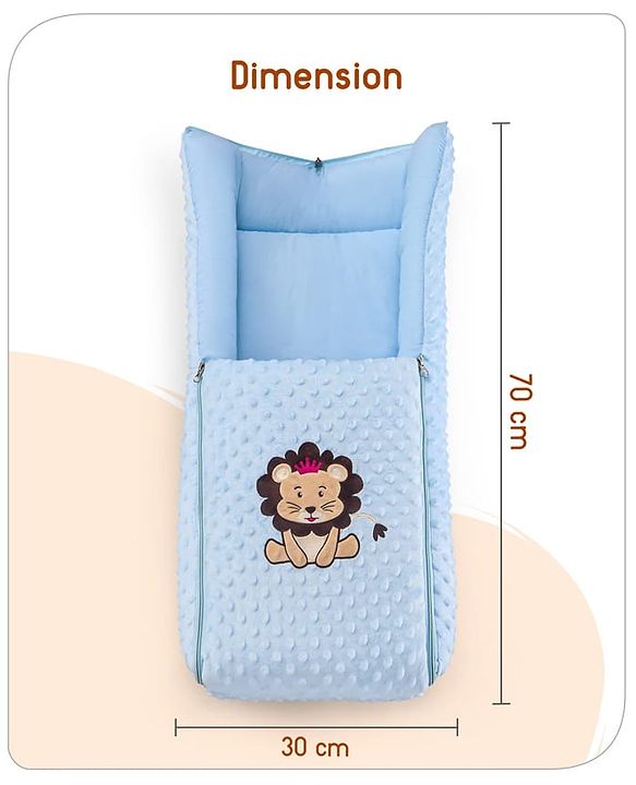 Babyhug Bubble Giraffe Embroidered 3 in 1 Baby Carry Nest Cum Sleeping Bag - Off White