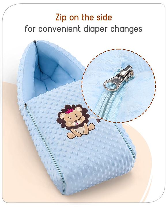 Babyhug Bubble Giraffe Embroidered 3 in 1 Baby Carry Nest Cum Sleeping Bag - Off White
