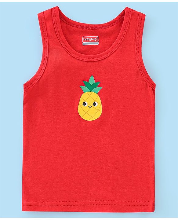 Babyhug 100% Cotton Sleeveless Striped Sando Trophy Print Pack of 3 - Multicolour