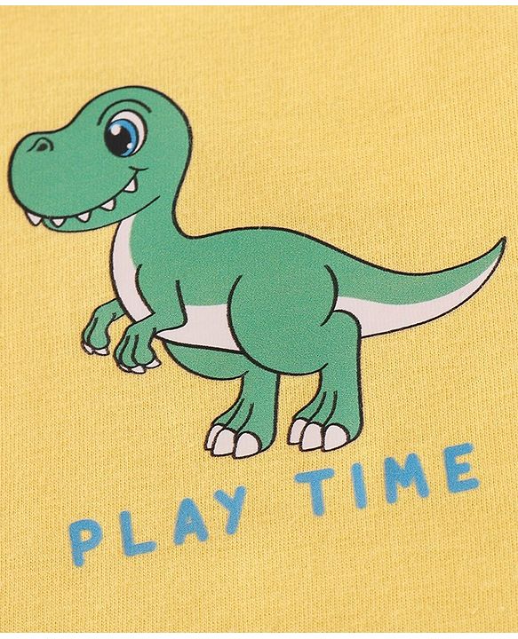 Babyhug 100% Cotton Sleeveless Sando Striped & Dino Print Pack of 3 - Multicolour