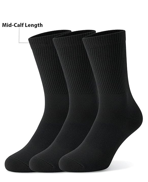 Pine Active Cotton Lycra Knit Athelisure & Sportswear  Breathable Socks  Pack Of 3 - Black