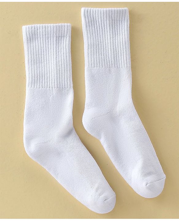 Pine Active Cotton Lycra Knit Athelisure & Sportswear  Breathable Socks  Pack Of 3 - White