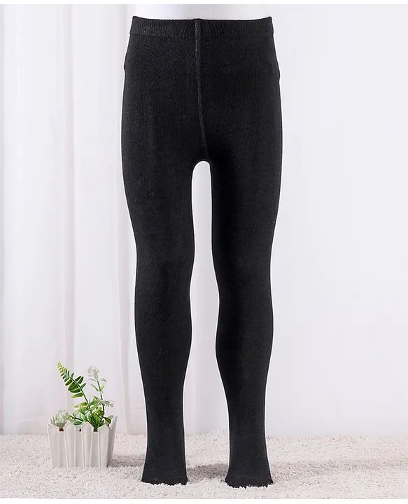 Knitted Leggings for Girls - grey dark solid, Girls